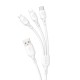 DUDAO TRIPLE CHARGING USB CABLE - USB C / MICRO USB / LIGHTNING .2M - WHITE