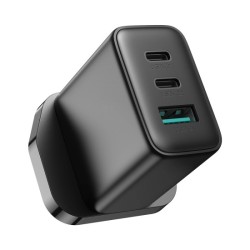 JOYROOM  FAST CHARGER 2 x TYPE-C &amp; 1 x USB-A  32W BLACK UK JR-TCF10