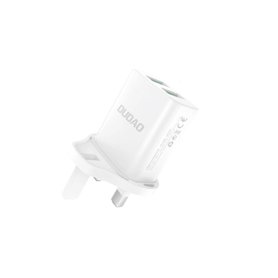 DUDAO WALL CHARGER UK PLUG  2XUSB-A 2.4A WHITE