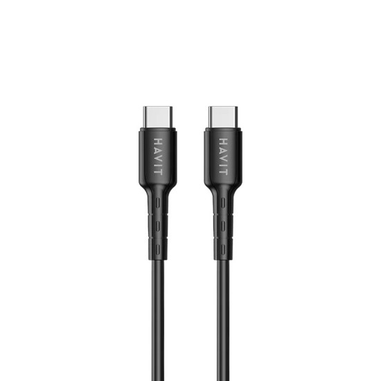 HAVIT USB-C To USB-C Cable 1M BLACK 60W CB6235 HAVIT USB-C To USB-C Cable 1M BLACK 60W CB6235