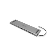 DIGITUS 11-PORT USB-C HUB GREY 3xUSB3.0, 1x USB-C 100W, 1xRJ45, 2xHDMI, 1xVGA, 1xSD, 1xMicroSD, 1x3.5mm audio  DA-70898