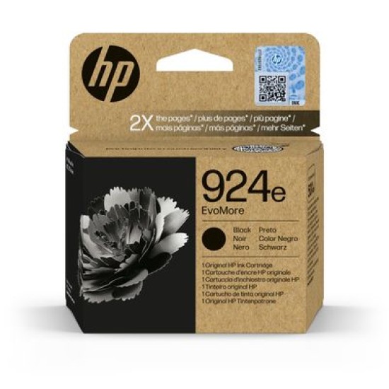 HP INK CARTRIDGE EvoMore 924e BLACK XL 4K0V0NE HP INK CARTRIDGE EvoMore 924e BLACK XL 4K0V0NE