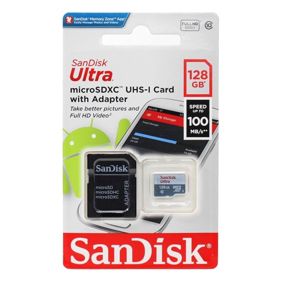 SanDisk Ultra microSDHC™/microSDXC™ UHS-I card 128GB SDSQUNR-128G-GN3MA SanDisk Ultra microSDHC™/microSDXC™ UHS-I card 128GB SDSQUNR-128G-GN3MA
