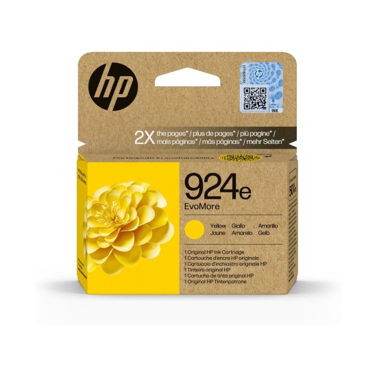 HP INK CARTRIDGE EvoMore 924e YELLOW XL 4K0U9NE HP INK CARTRIDGE EvoMore 924e YELLOW XL 4K0U9NE