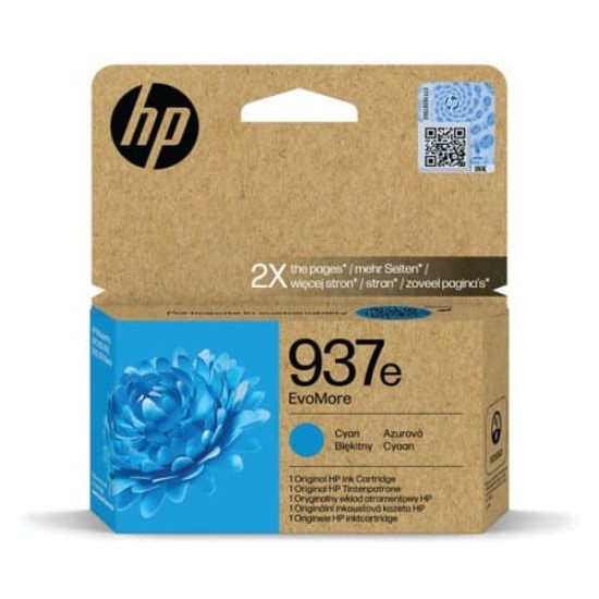 HP INK CARTRIDGE EvoMore 937e CYAN XL 4S6W6NE HP INK CARTRIDGE EvoMore 937e CYAN XL 4S6W6NE