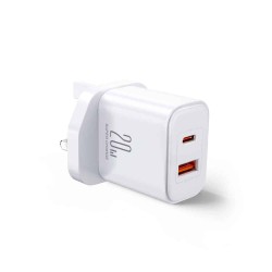 JOYROOM CHARGER  20W USB-A  &amp; USB-C WHITE UK