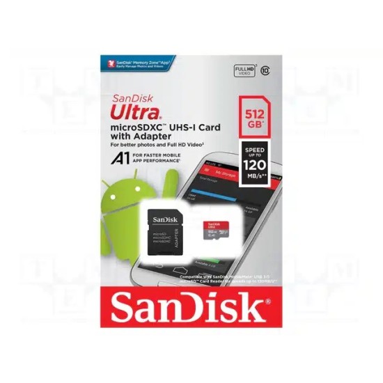 SANDISK Ultra microSDXC 512GB Class10 U1 A1