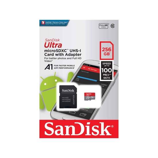 SANDISK Ultra microSDXC 256GB +SD ADAPTER