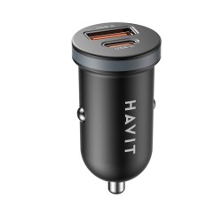 HAVIT CAR CHARGER 30W USB+USB-C Black CC2043 HAVIT CAR CHARGER 30W USB+USB-C Black CC2043