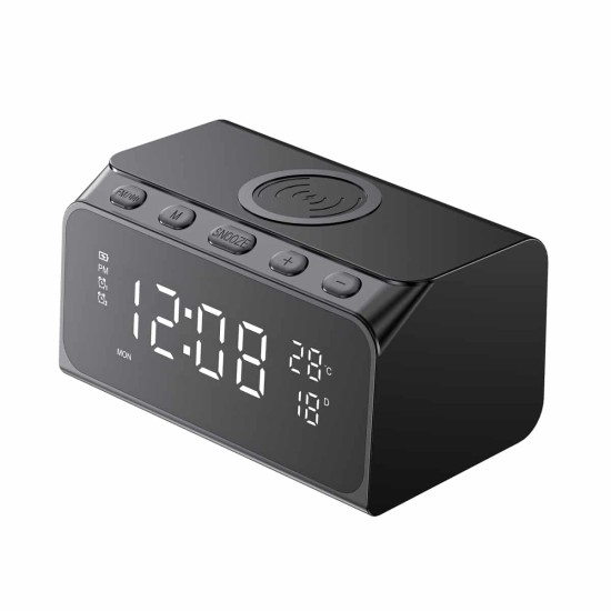 HAVIT WIRELESS CHARGER 15W (ALARM-CLOCK-SPEAKER-AIR THERMOMETER) W3041  BLACK