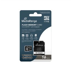 MEDIARANGE Micro SDHC Class 10 With SD Adaptor 16GB MR958 MEDIARANGE Micro SDHC Class 10 With SD Adaptor 16GB MR958